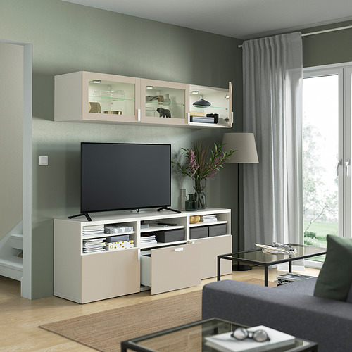 BESTÅ TV storage combination/glass doors