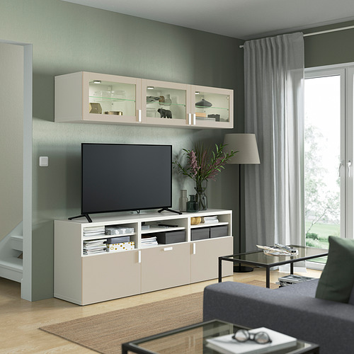 BESTÅ TV storage combination/glass doors