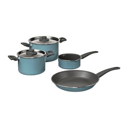 HEMLAGAD 6piece cookware set, grey/greyblue IKEA Hong Kong and Macau