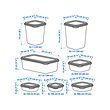 PRUTA food container with lid, set of 17