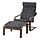 POÄNG - armchair and footstool, brown/Storudden white/black | IKEA Hong Kong and Macau - PE864227_S1