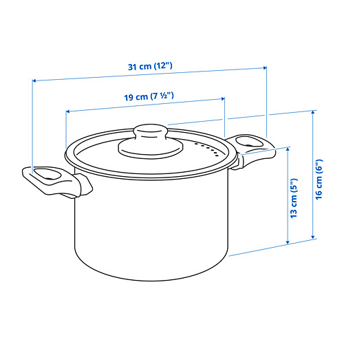 HEMLAGAD pot with lid