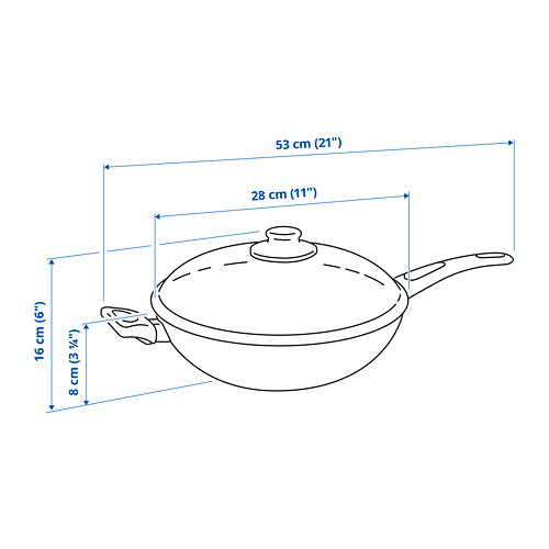 HEMLAGAD wok with lid