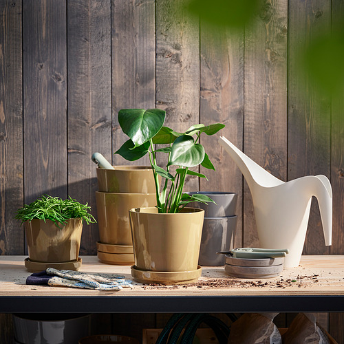 CITRUSFRUKT plant pot with saucer