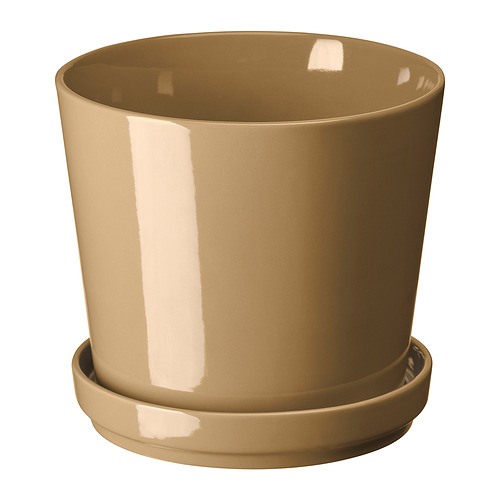 CITRUSFRUKT plant pot with saucer