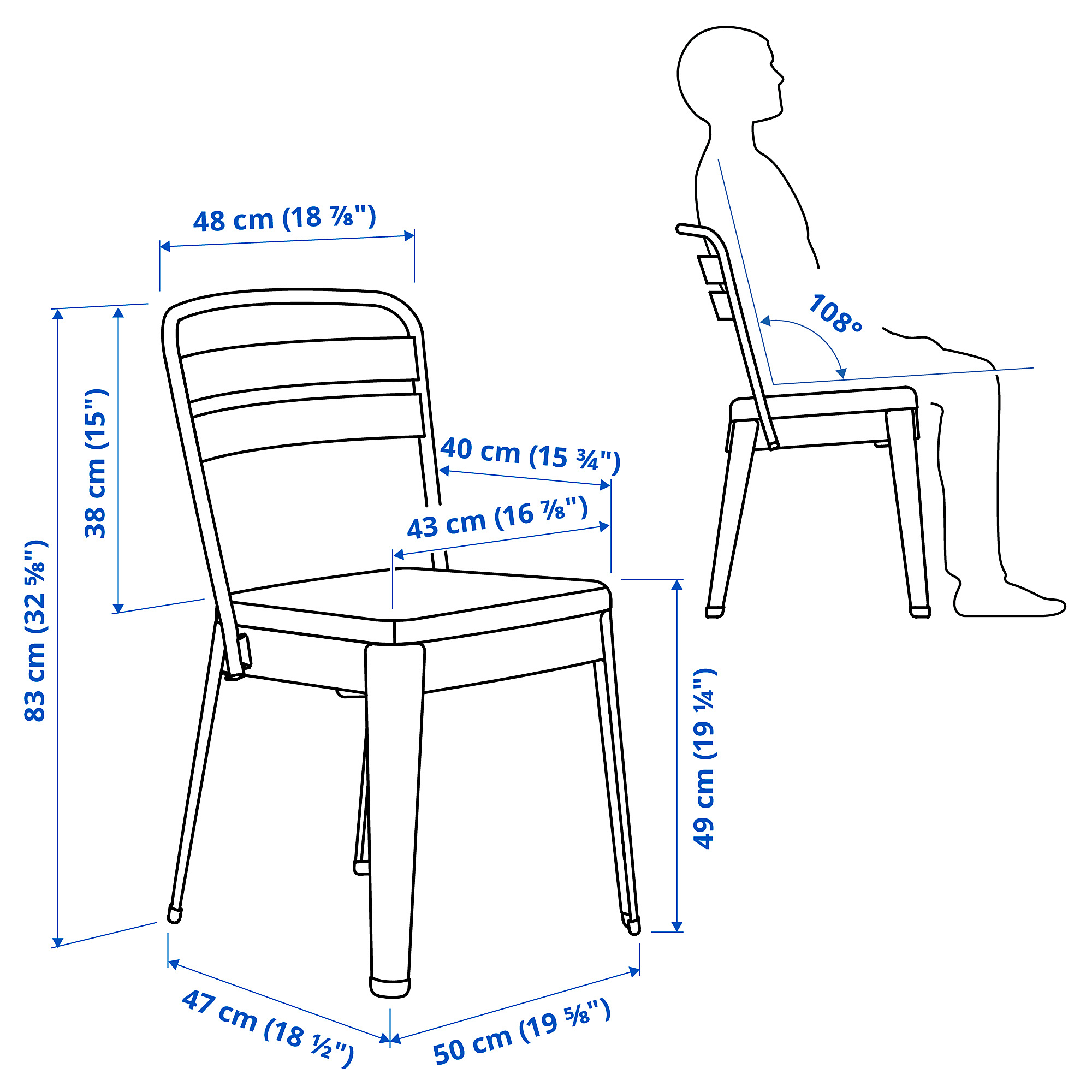 RAMSNÄS/SKOGSTA table and 6 chairs