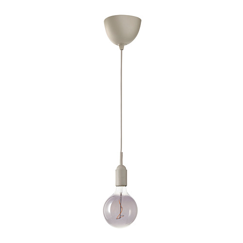 MOLNART/GRÅVACKA pendant lamp with light bulb