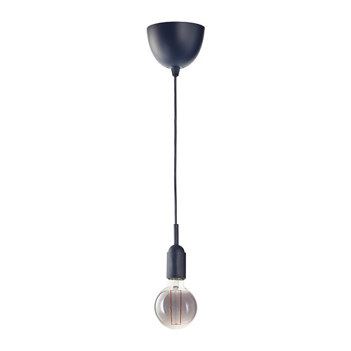 MOLNART/GRÅVACKA pendant lamp with light bulb