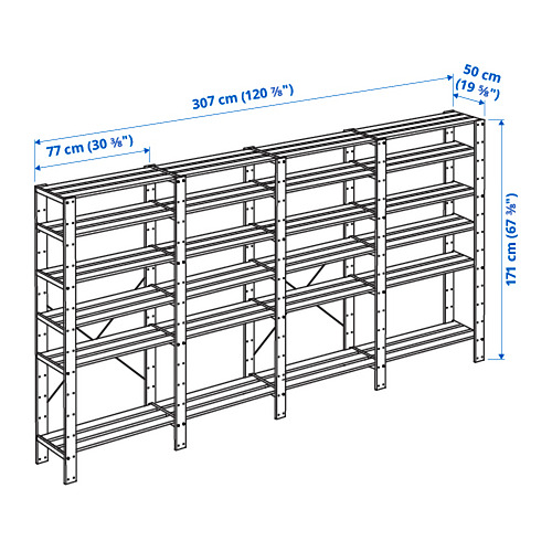 HEJNE 4 sections/shelves