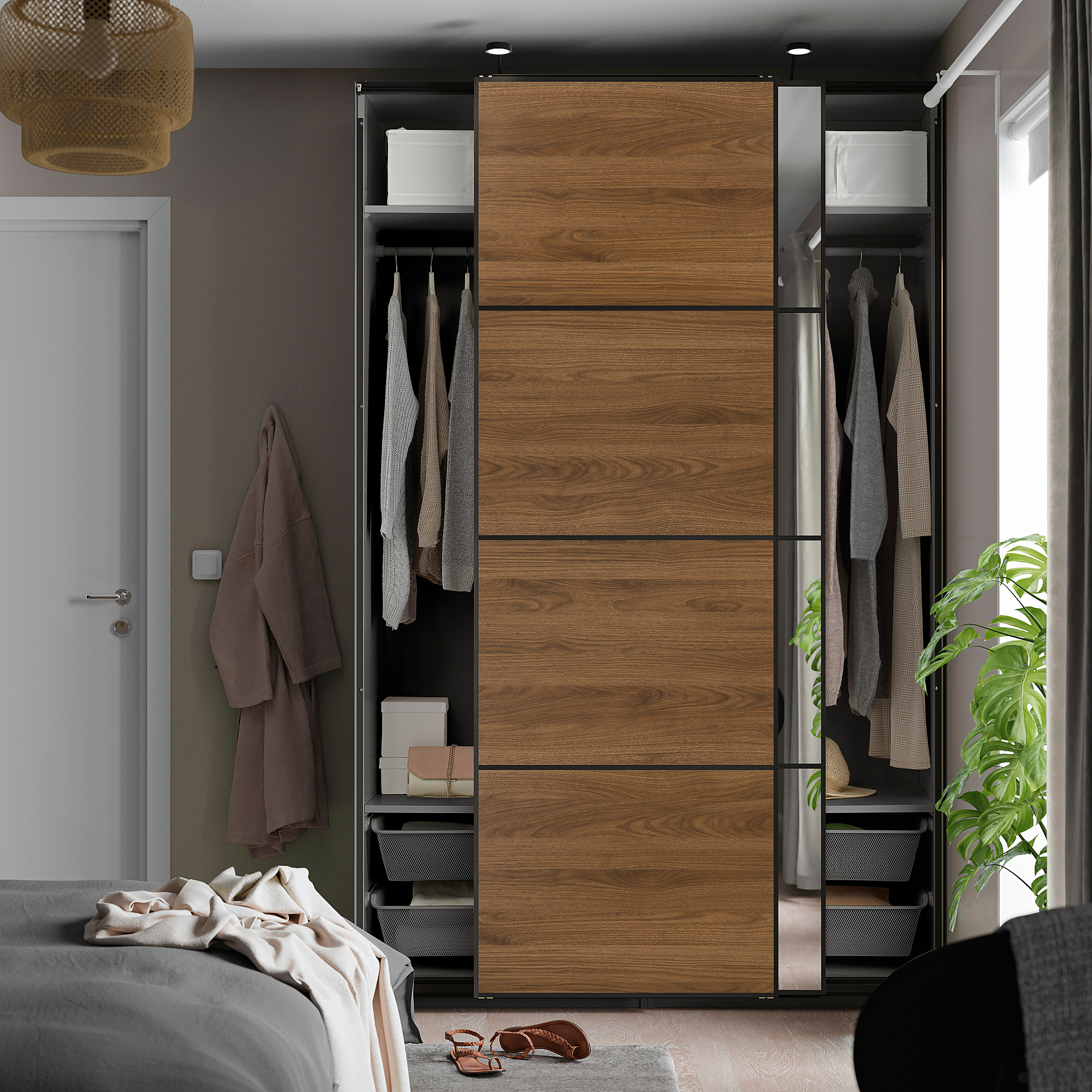 PAX/MEHAMN/AULI wardrobe with sliding doors