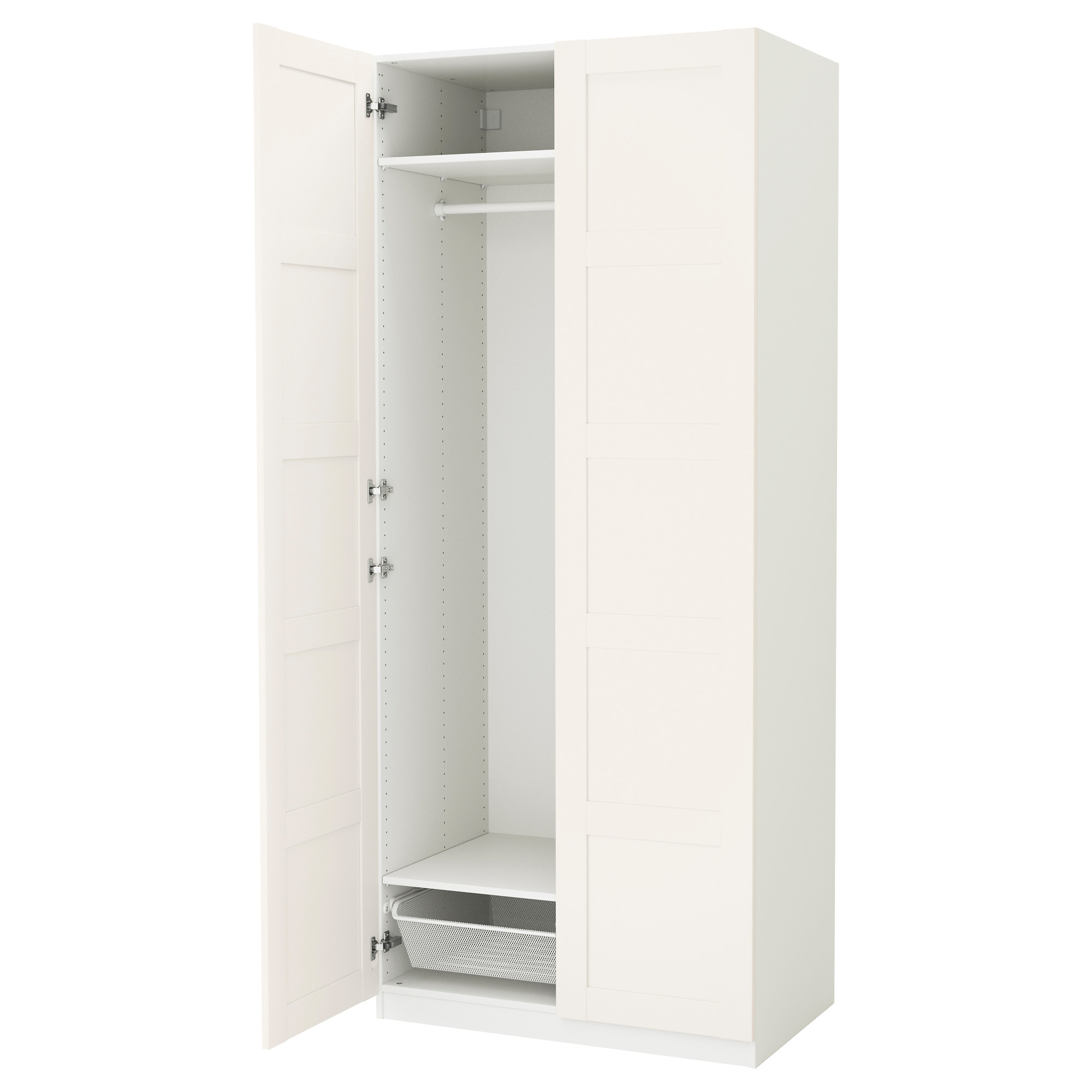 PAX/BERGSBO - 衣櫃, 白色/白色, 100x60x236 厘米| IKEA 香港及澳門