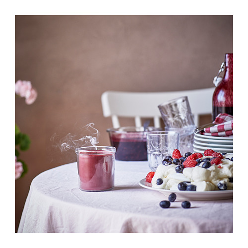 STÖRTSKÖN scented candle in glass, 40 hr, Berries/red