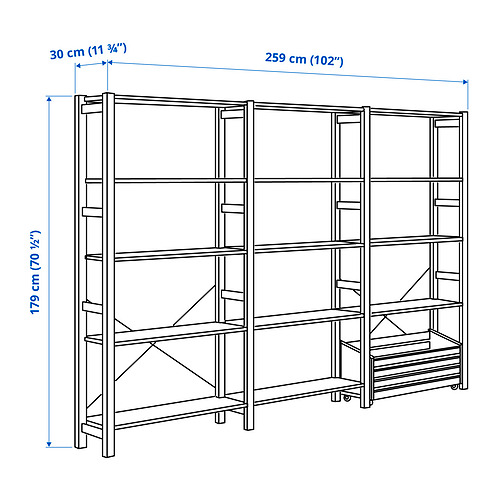 IVAR shelving unit with storage box