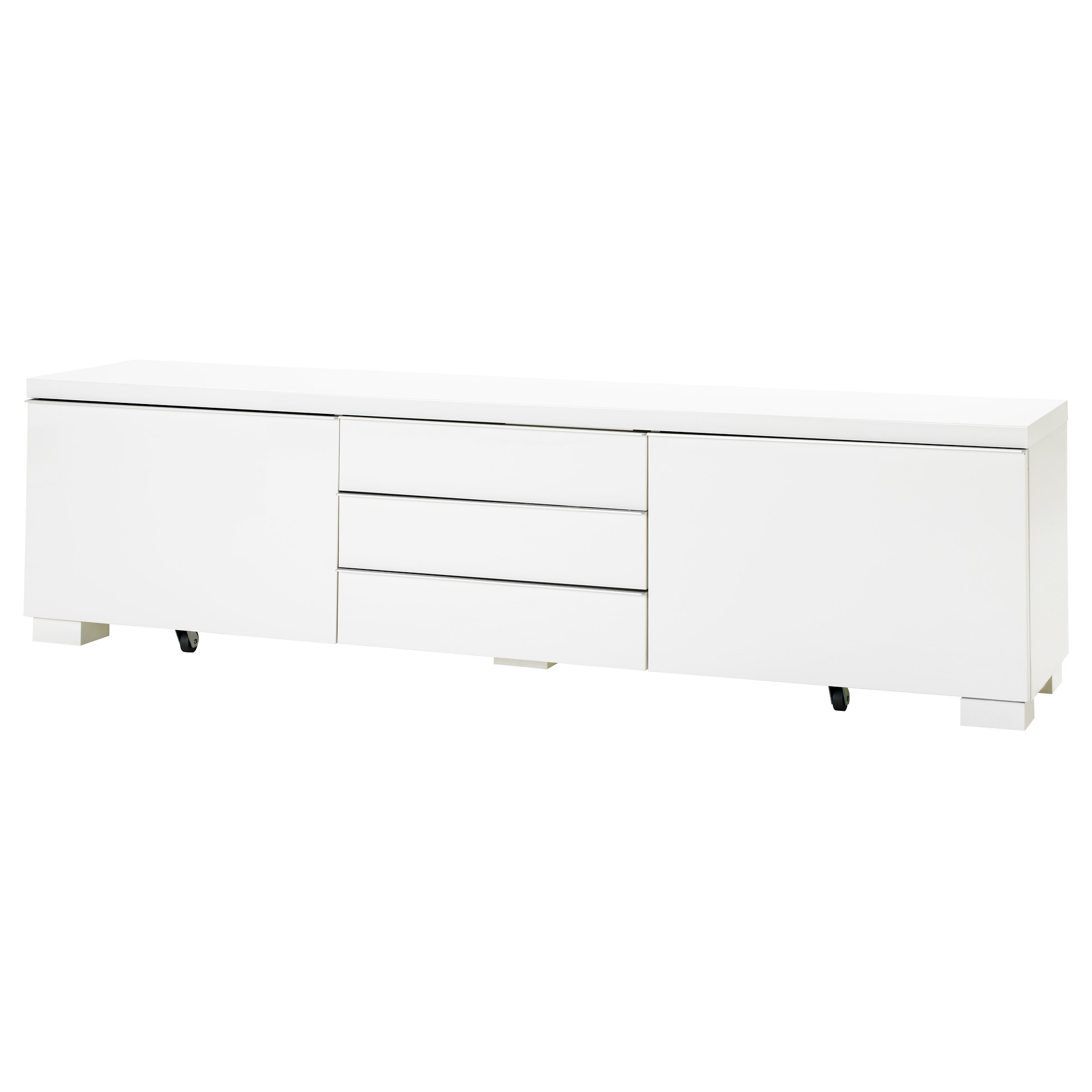 BESTÅ BURS - TV bench, high-gloss white, 180x41x49 cm | IKEA