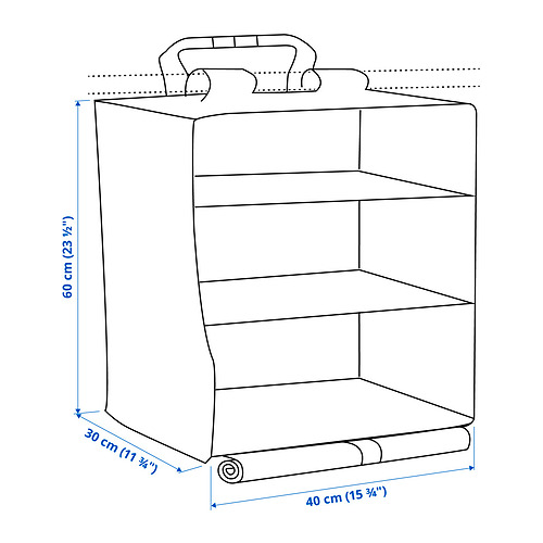 KOMPISHÄNG hanging storage with 3 compartments