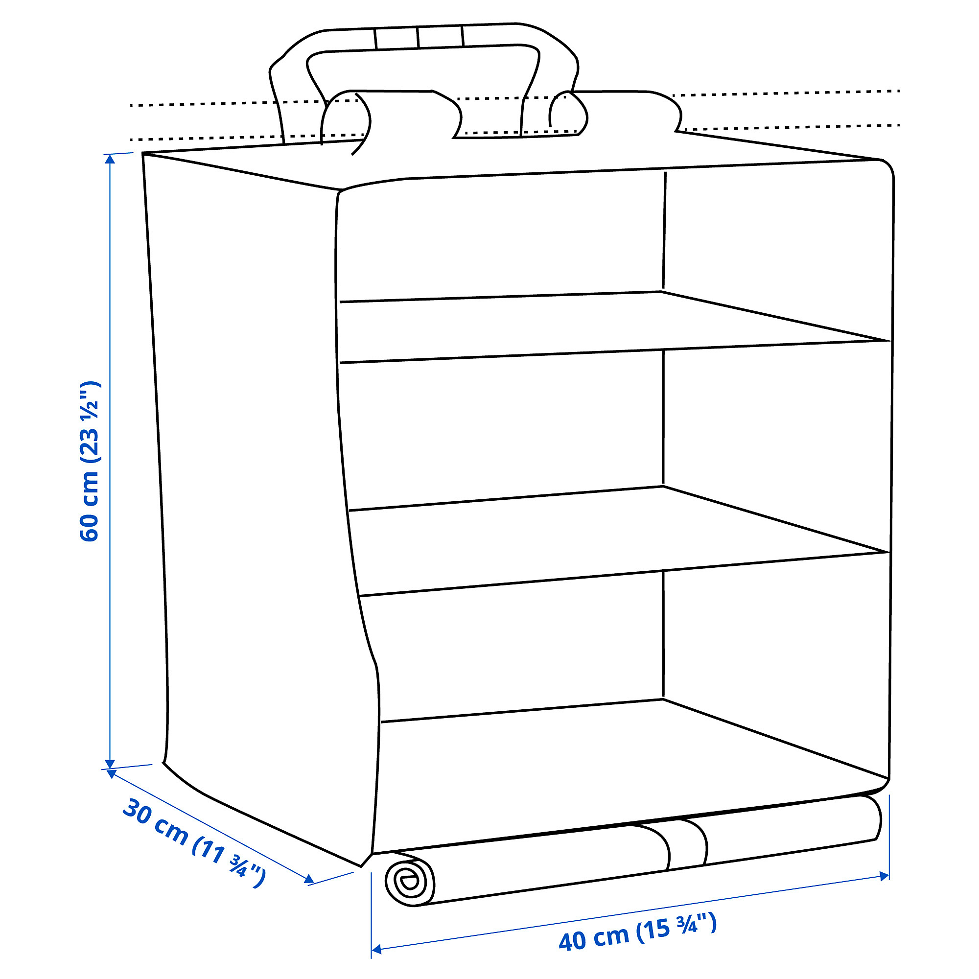 KOMPISHÄNG hanging storage with 3 compartments