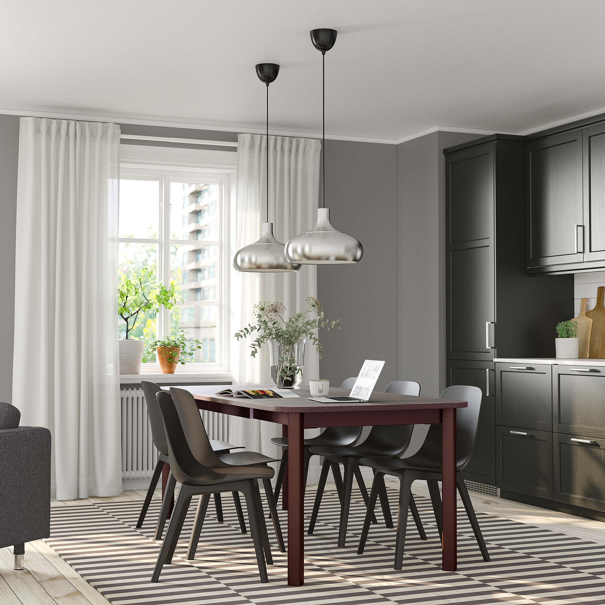 ODGER/STRANDTORP table and 6 chairs