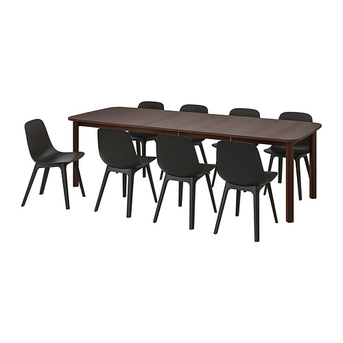 ODGER/STRANDTORP table and 8 chairs