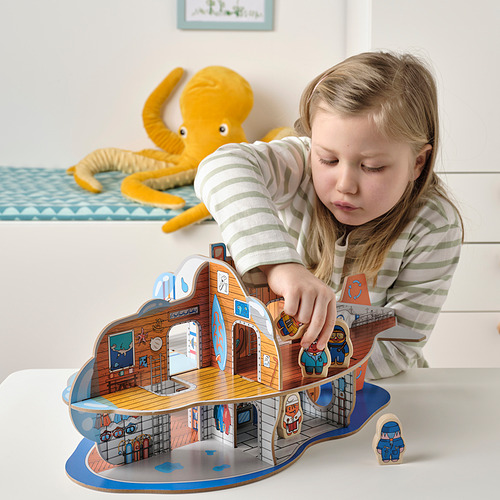 BLÅVINGAD submarine playset, 11 pieces