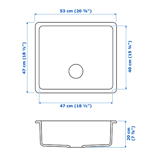 HAVSEN inset sink, 1 bowl