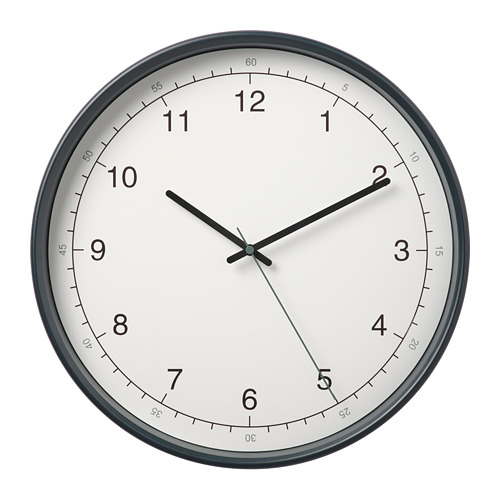 TJALLA Wall clock, low-voltage/black, 28 cm (11) - IKEA