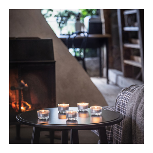 ENSTAKA scented tealight, 3.5 hr, Bonfire/grey