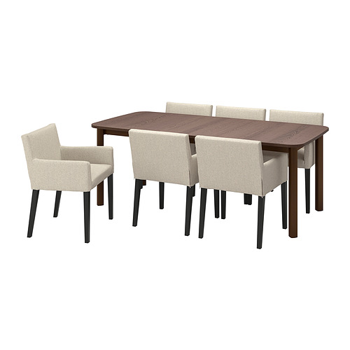 MÅRENÄS/STRANDTORP table and 6 armchairs