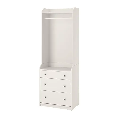 KILBERGET - chest of 3 drawers, white/anchor/unlock-function