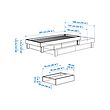 GLAMBERGET extendable bed w stor/2 mattresses