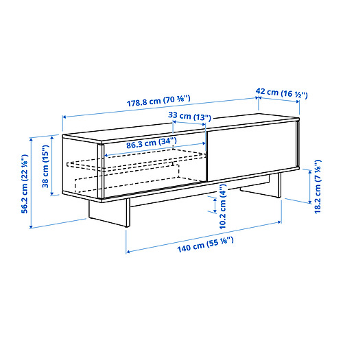 STOCKHOLM 2025 TV bench with sliding doors