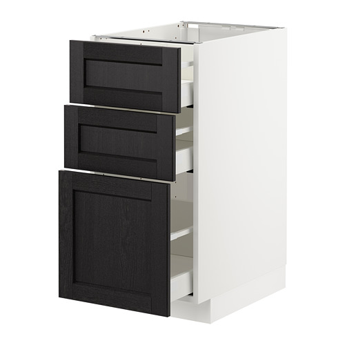 METOD base cabinet with 3 drawers