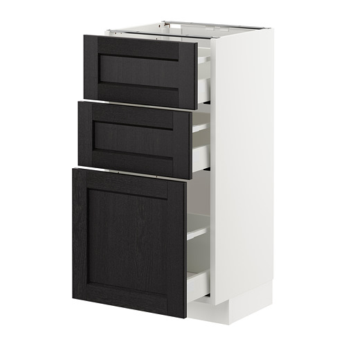 METOD base cabinet with 3 drawers