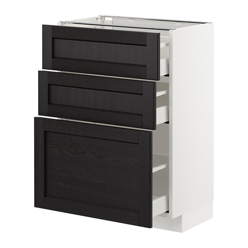 METOD base cabinet with 3 drawers