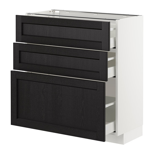 METOD base cabinet with 3 drawers