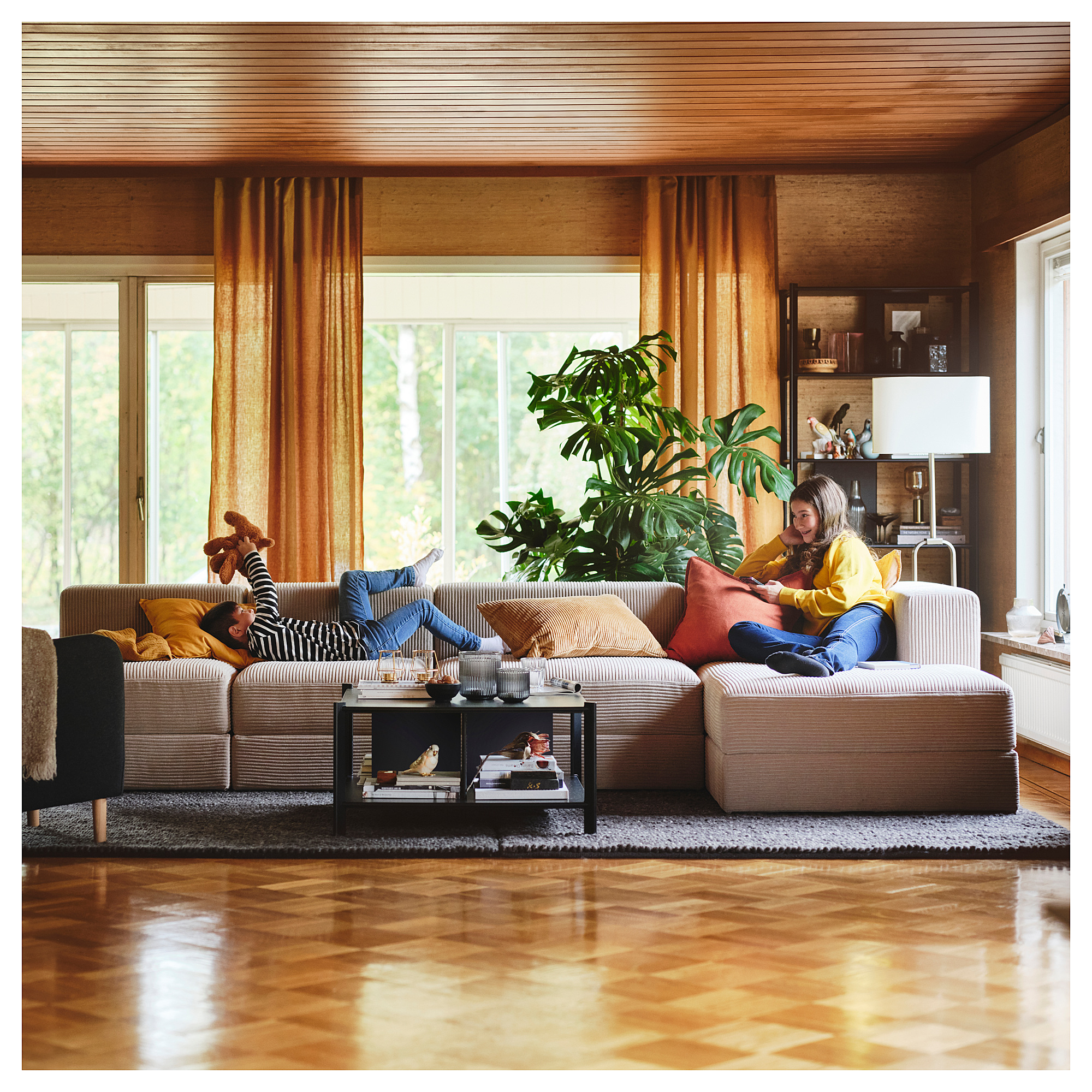 JÄTTEBO 4,5-seat mod sofa w chaise longue