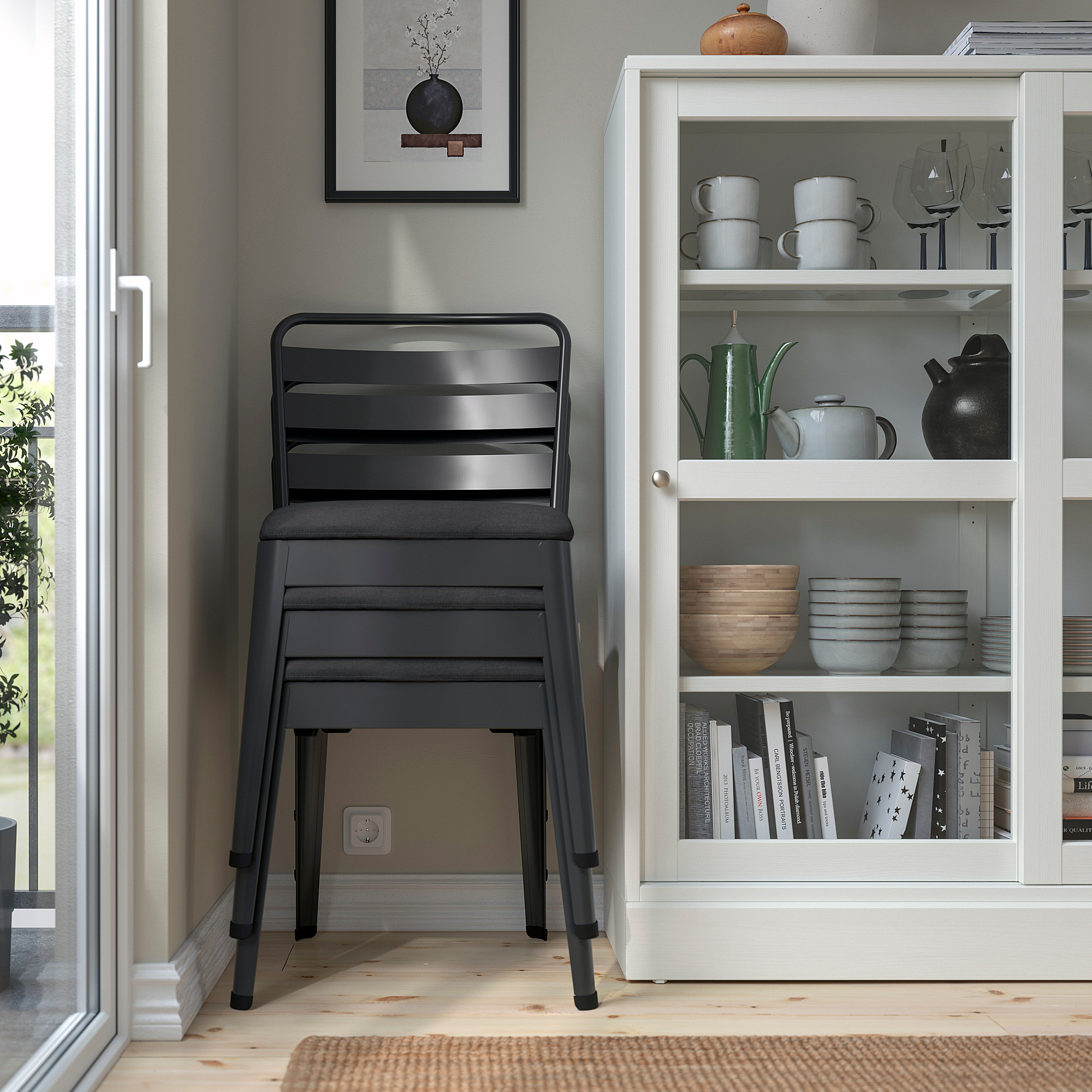 RAMSNÄS/SKOGSTA table and 6 chairs