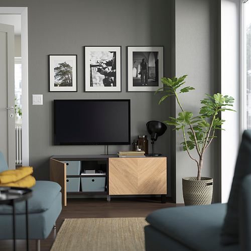 BESTÅ TV bench with doors
