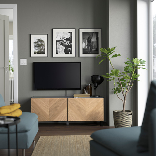 BESTÅ TV bench with doors