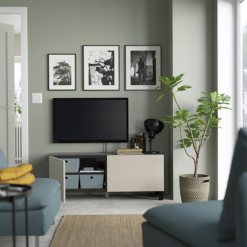 BESTÅ TV bench with doors