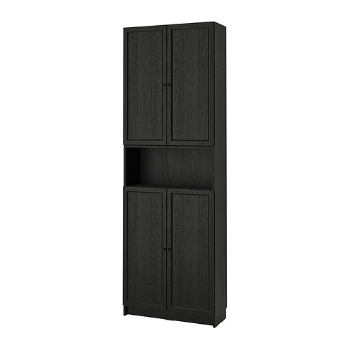 BILLY/OXBERG bookcase w doors/extension unit