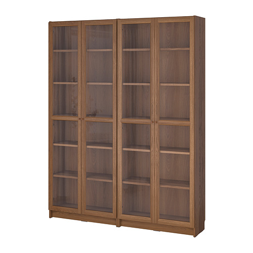 BILLY/OXBERG bookcase combination w glass doors