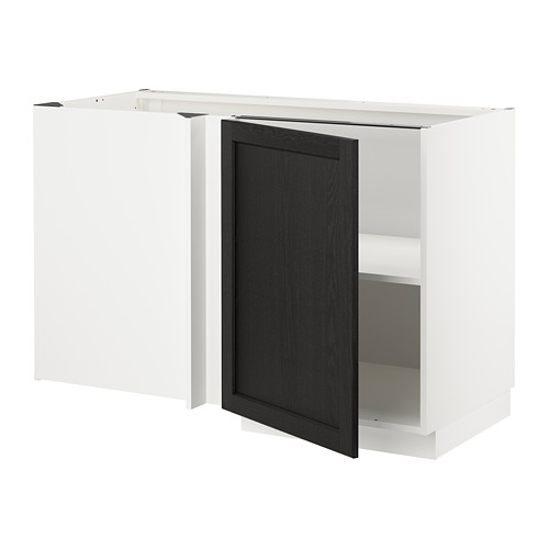 METOD corner base cabinet with shelf