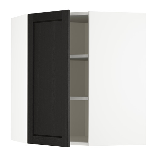 METOD corner wall cabinet with shelves