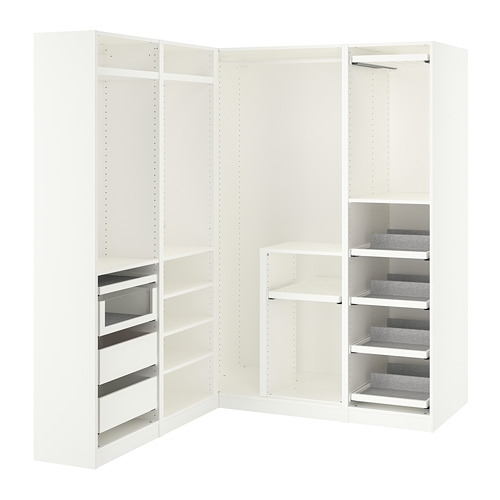 PAX add-on corner unit with 4 shelves