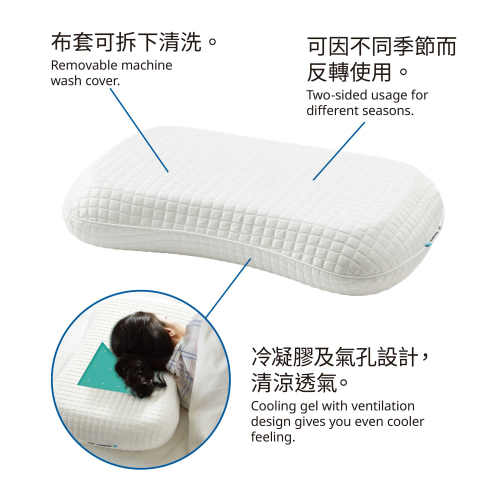 KLUBBSPORRE ergonomic pillow, side/back sleeper