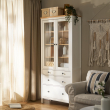 HEMNES glass-door cabinet with 3 drawers