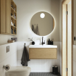 FAXÄLVEN mirror with built-in lighting