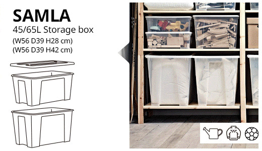 SAMLA Box, clear, 30 ¾x22x7/15 gallon - IKEA