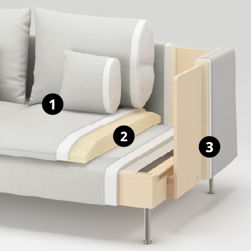 SÖDERHAMN - 3-seat section, Viarp beige/brown | IKEA Hong