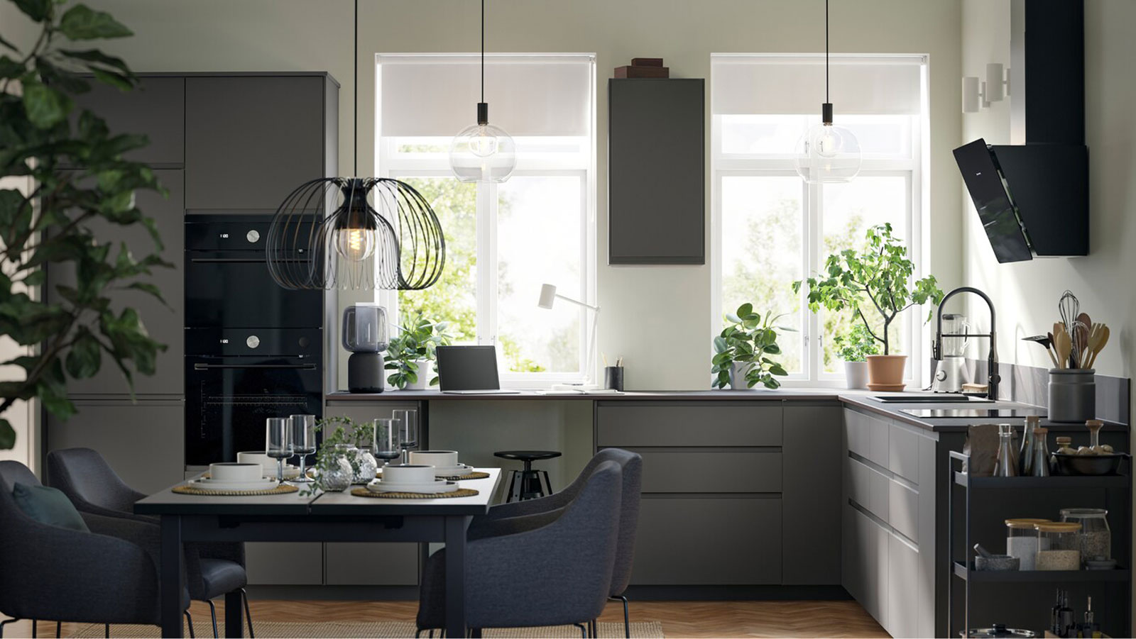 An elegant and modern grey kitchen with smooth fronts IKEA Hong Kong